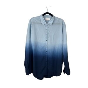 Xirena Boyfriend Beau Ombre Blue Long Sleeve Shirt